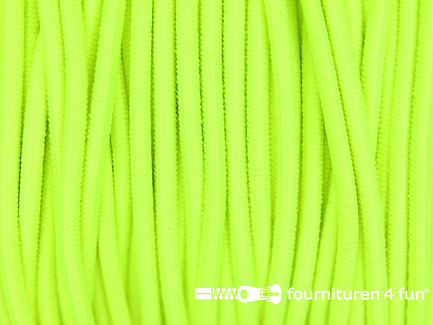 COUPON 3 meter elastisch koord 2mm neon geel