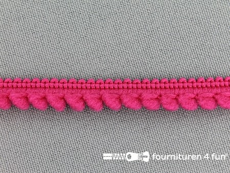 Bolletjesband - 10mm - fuchsia roze