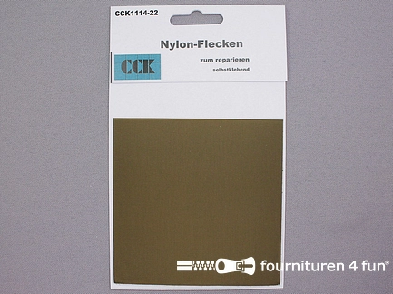 Zelfklevend nylon reparatiedoek - 10x20cm - olijf groen