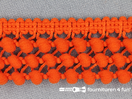 COUPON 10,7 meter (2 stukken, 8,3 + 2,4 meter) Mini bolletjesband 24mm donker oranje