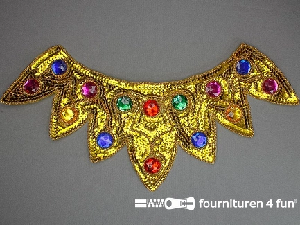 Pailletten applicatie 370x180mm inzetstuk multicolor goud