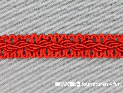 COUPON 36,4 (5 stukken, 15 + 13,3 + 5,6 + 1,5 + 1 meter) Viscose galon 12mm rood
