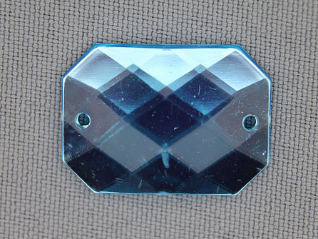 5 stuks Strass stenen rechthoek 25x18mm aqua blauw