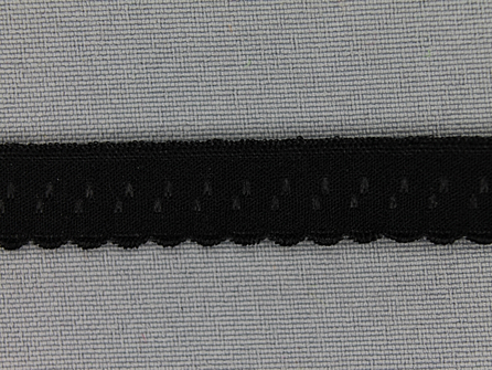 Luxe elastische biasband 12mm zwart