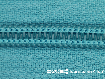 Deelbare spiraal rits nylon 5mm aqua blauw