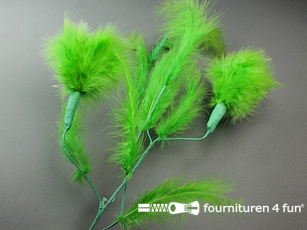 RESTANT 13 stuks veren bloemen - groen - B-KEUZE