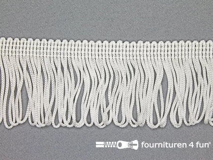 RESTANT Kaart 20 meter charleston franje - 45mm - wit - B-KEUZE