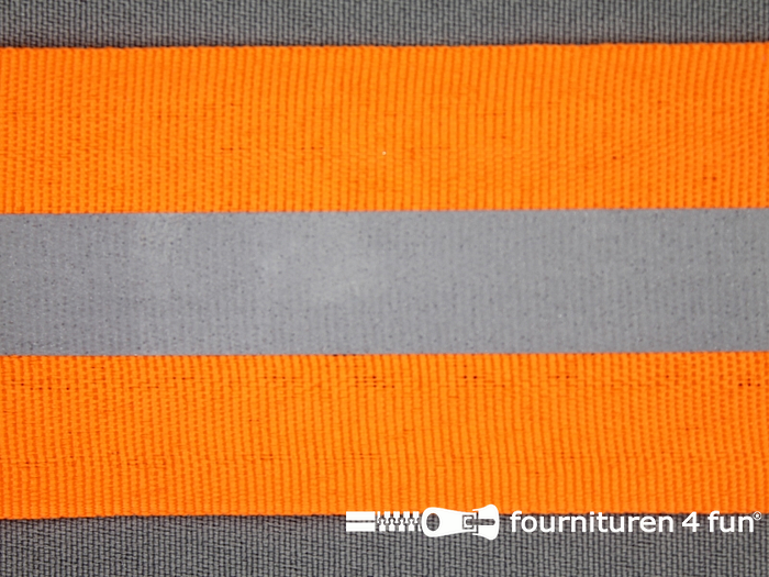 Reflecterende band 50mm neon oranje Fournituren4fun®
