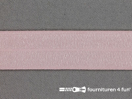 Elastische biasband 20mm licht oud roze