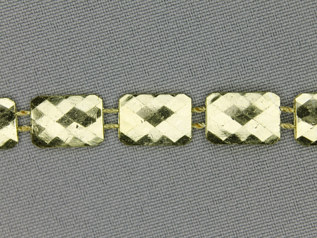 COUPON 7,8 meter Strass band 10mm rechthoek goud