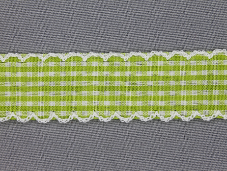 Ruitjes kant 23mm groen