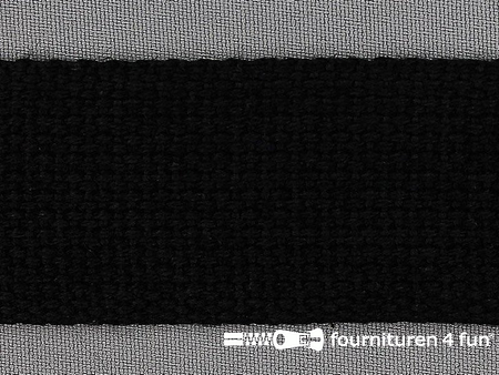 Katoen-look tassenband 38mm zwart