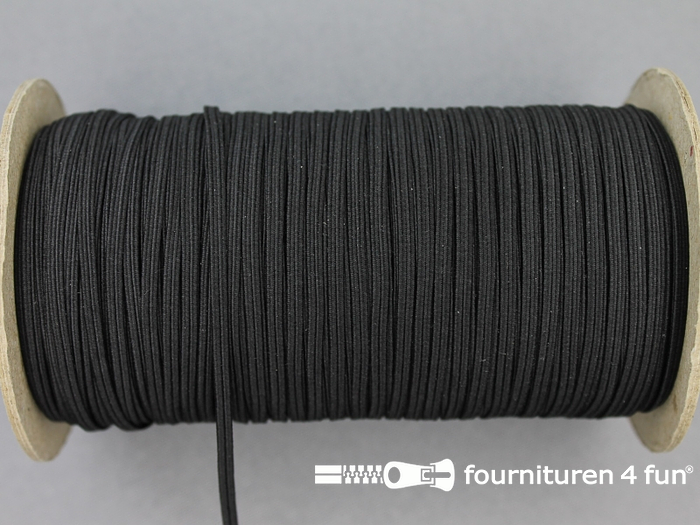 5 Meter elastiek plat 2,5mm zwart Fournituren4fun®