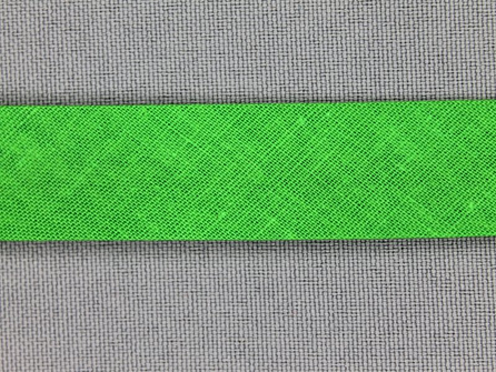Rol 25 meter katoenen biasband 18mm helder groen