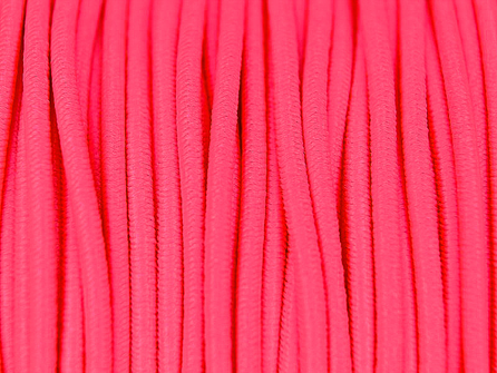 Rol 100 meter elastisch koord 2mm neon roze