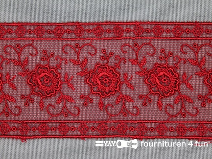 Valenciennes kant 50mm rood