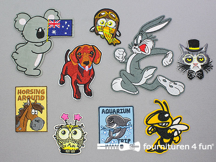 Collectie strijkapplicaties - 9 delige set - opstrijkbare patches