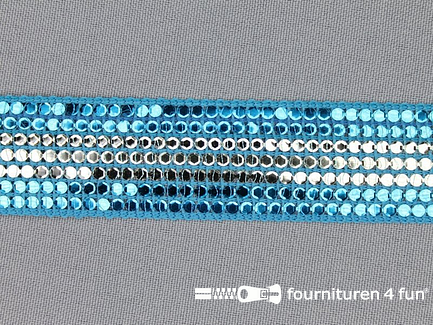 Rol 15 meter party band 25mm aqua blauw