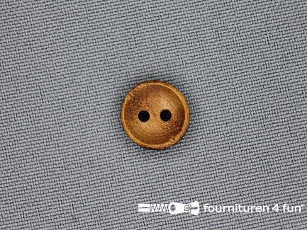 Houten knoop 13mm glad donker