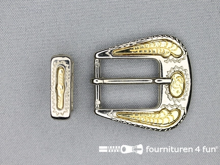 Metalen siergesp 20mm zilver - goud