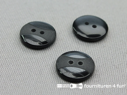 Kunststof design knoop - 15mm - antraciet grijs