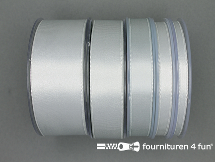 COUPON 11,6 meter luxe satijn lint - dubbelzijdige kwaliteit - 38mm - zilver grijs