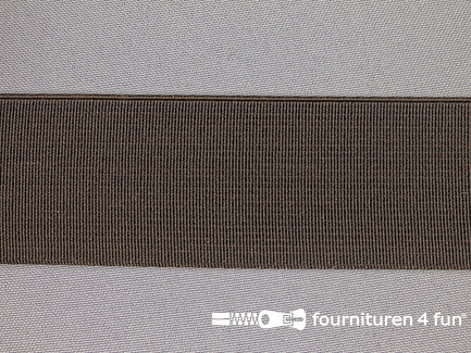 Rol 10 meter gekleurd stevig elastiek 40mm donker bruin