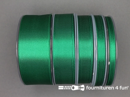 Rol 25 meter luxe satijn lint - dubbelzijdige kwaliteit - 38mm - smaragd groen