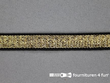 Gekleurd elastiek 10mm goud - zwarte rand