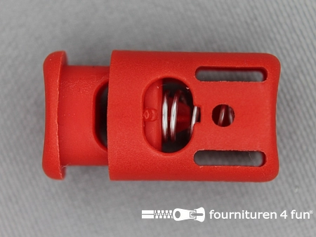 100 Stuks koordstopper - 25mm - cilinder - met sleufjes - rood