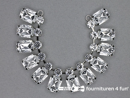 Strass stenen decoratie 170x25mm zilver