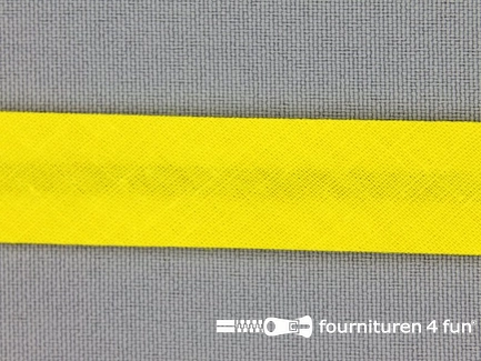Rol 25 meter katoenen biasband - 18mm - fel geel