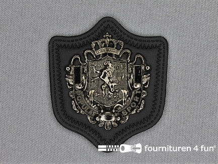 Insigne op skai - 47x55mm - zwart zilver