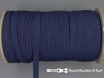 Rol 50 meter gekleurd elastiek - 6mm - marine blauw