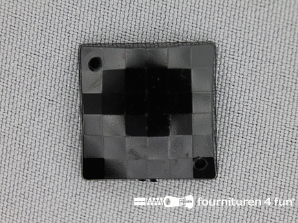 10 stuks Strass stenen vierkant 20mm zwart