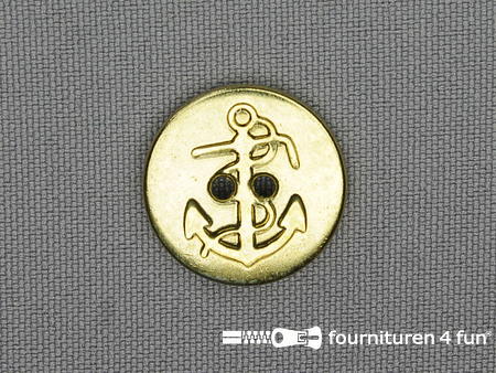Gouden knoop 20mm anker - B-KEUZE