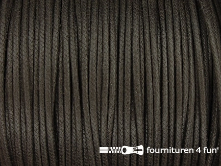 Katoen wax-look koord 1,5mm donker bruin
