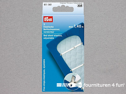 Prym lakenspanners elastisch verstelbaar wit - 3 stuks - 611561