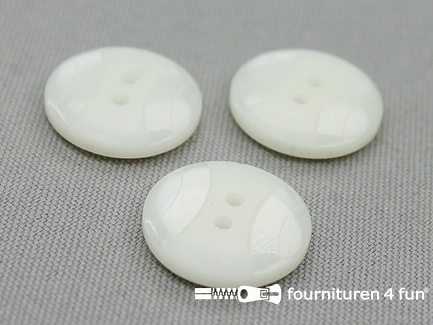 Kunststof design knoop - 20mm - wit
