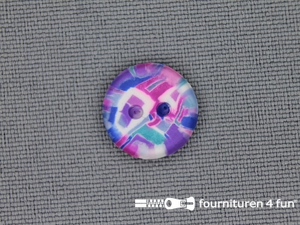 Ibiza knoop 13mm paars - blauw - roze