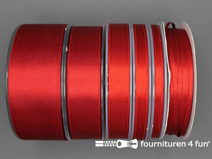 Rol 25 meter satijn lint 6mm helder rood