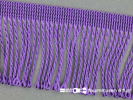 COUPON 4 meter (2 stukken, 1 + 3 meter) Nylon franje - 60mm - paars