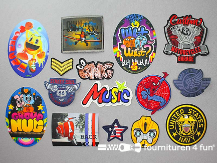 Collectie strijkapplicaties - 15 delige set - opstrijkbare patches