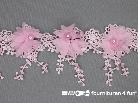 Bloemen franje 90mm licht roze