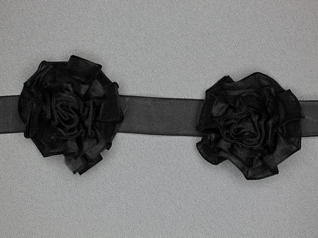 Bloemenkant 60mm zwart