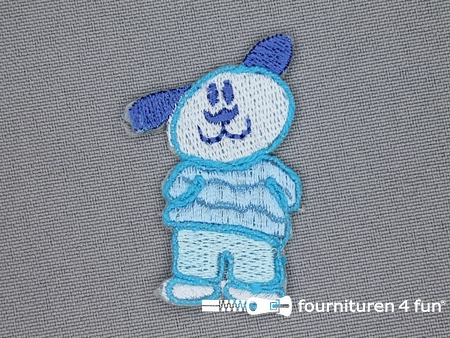 Kids applicatie 48x28mm beer turquoise