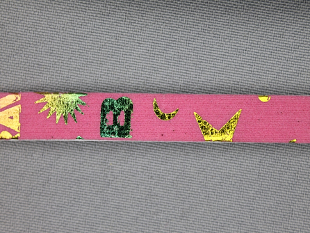 Synthetische halsband 10mm roze - multicolor motief