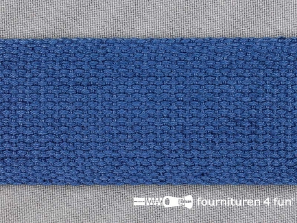 Katoen-look tassenband 38mm jeans blauw