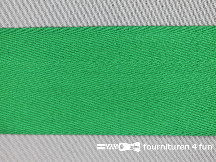 Katoenen keperband - 50mm - gras groen