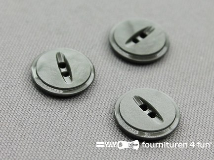 Kunststof design knoop - 16mm - grijs